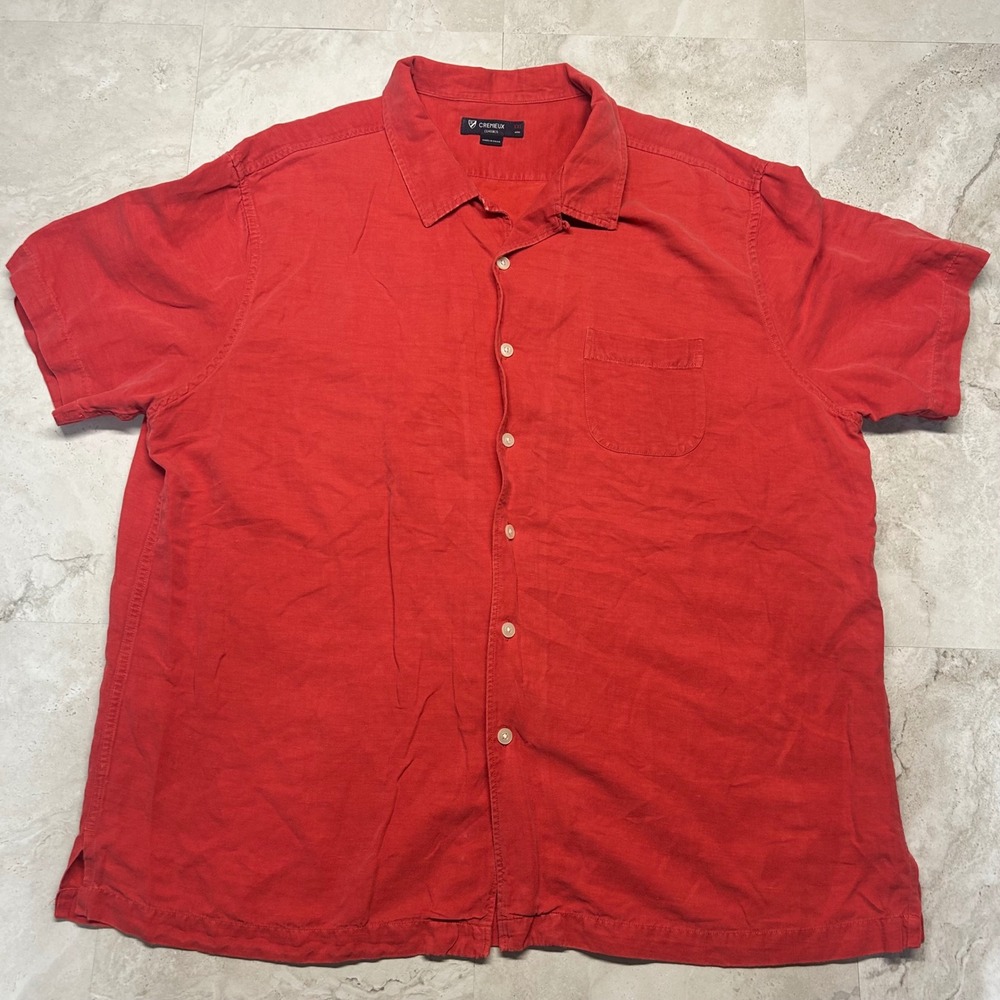 Cremieux Classics Shirt Red Mens XXL Short Sleeve Button Down Casual Pocket